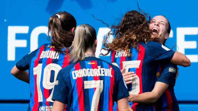 La alegría de las jugadoras del Barça Femenino al ganar una nueva Liga / FCB