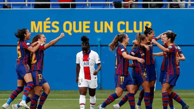 El Barça femenino celebrando un gol contra el PSG / FC Barcelona