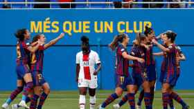 El Barça femenino celebrando un gol contra el PSG / FC Barcelona