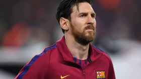 Leo Messi, antes de empezar un encuentro con el Barça | EFE
