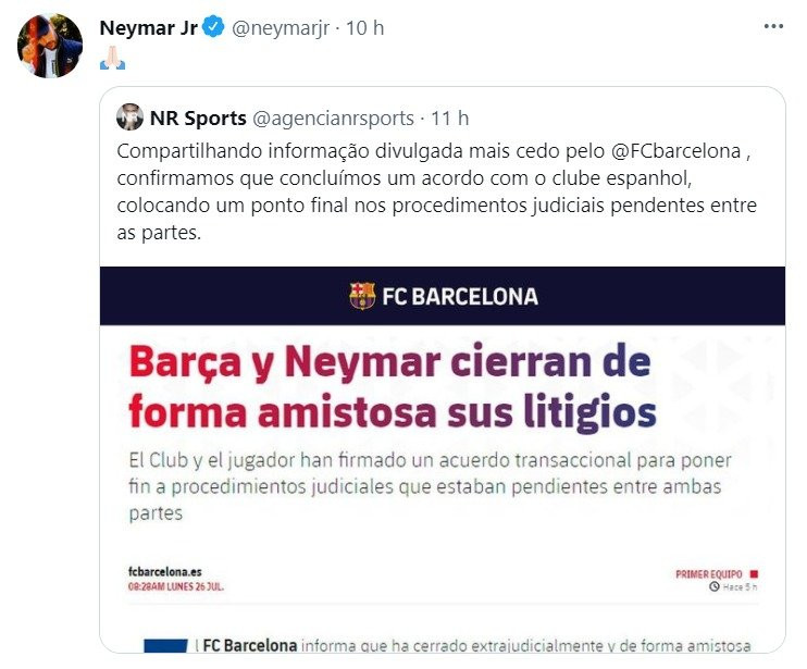 Reacción Neymar al comunicado del Barça / Redes