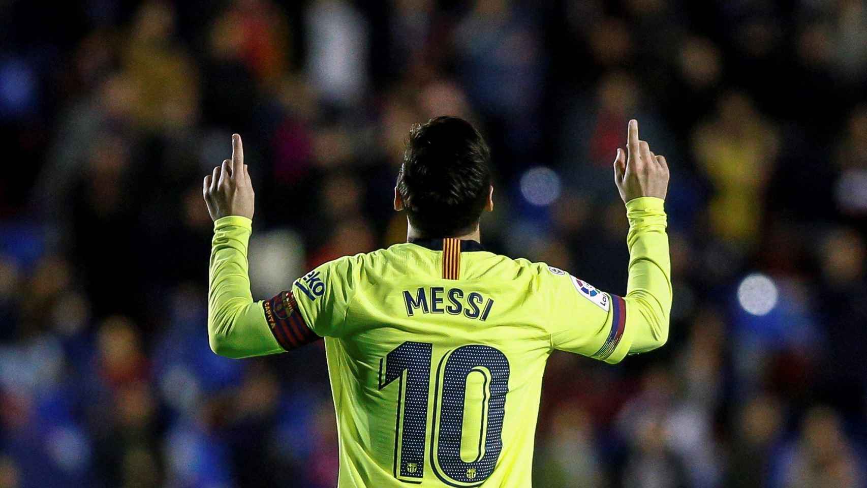 Messi y su celebración especial tras marcar gol / EFE