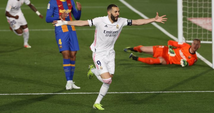Benzema celebrando un gol contra el Real Madrid / EFE