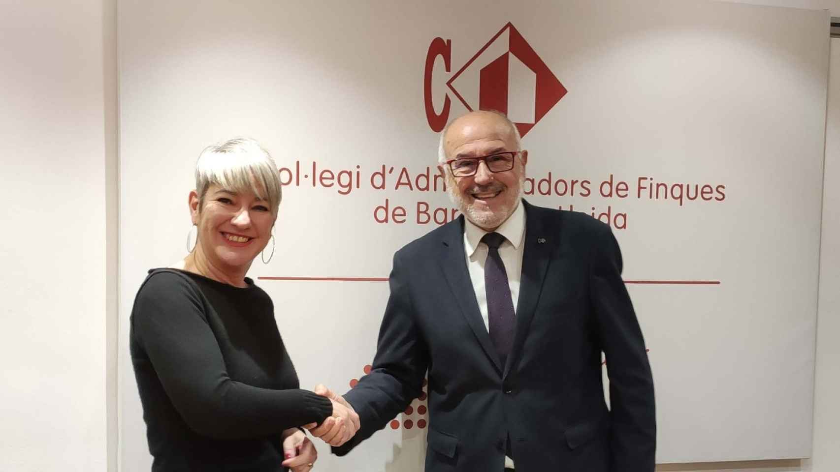 Lourdes Ciuró y Lorenzo Viñas, presidente del Colegio de Administradores de Fincas de Barcelona-Lleida / CEDIDA