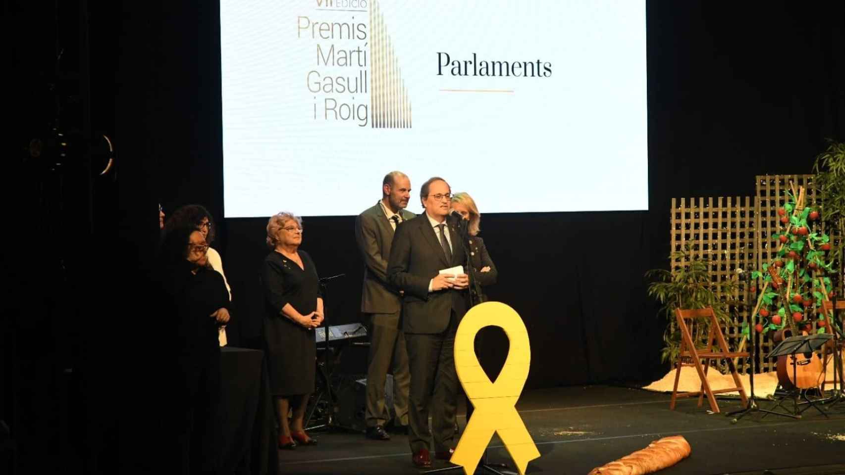 El todavía presidente de la Generalitat, Quim Torra, en los premios de Plataforma per la Llengua / PLATAFORMA PER LA LLENGUA