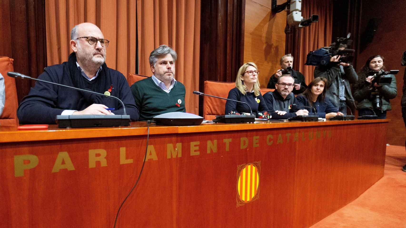 Eduard Pujol, Albert Batet, Elsa Artadi, Josep Costa y Laura Borràs, diputados de JxCAT / EFE