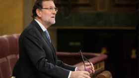 El presidente del Gobierno, Mariano Rajoy, defendiendo sus propuestas anticorrupción en el Congreso, este jueves