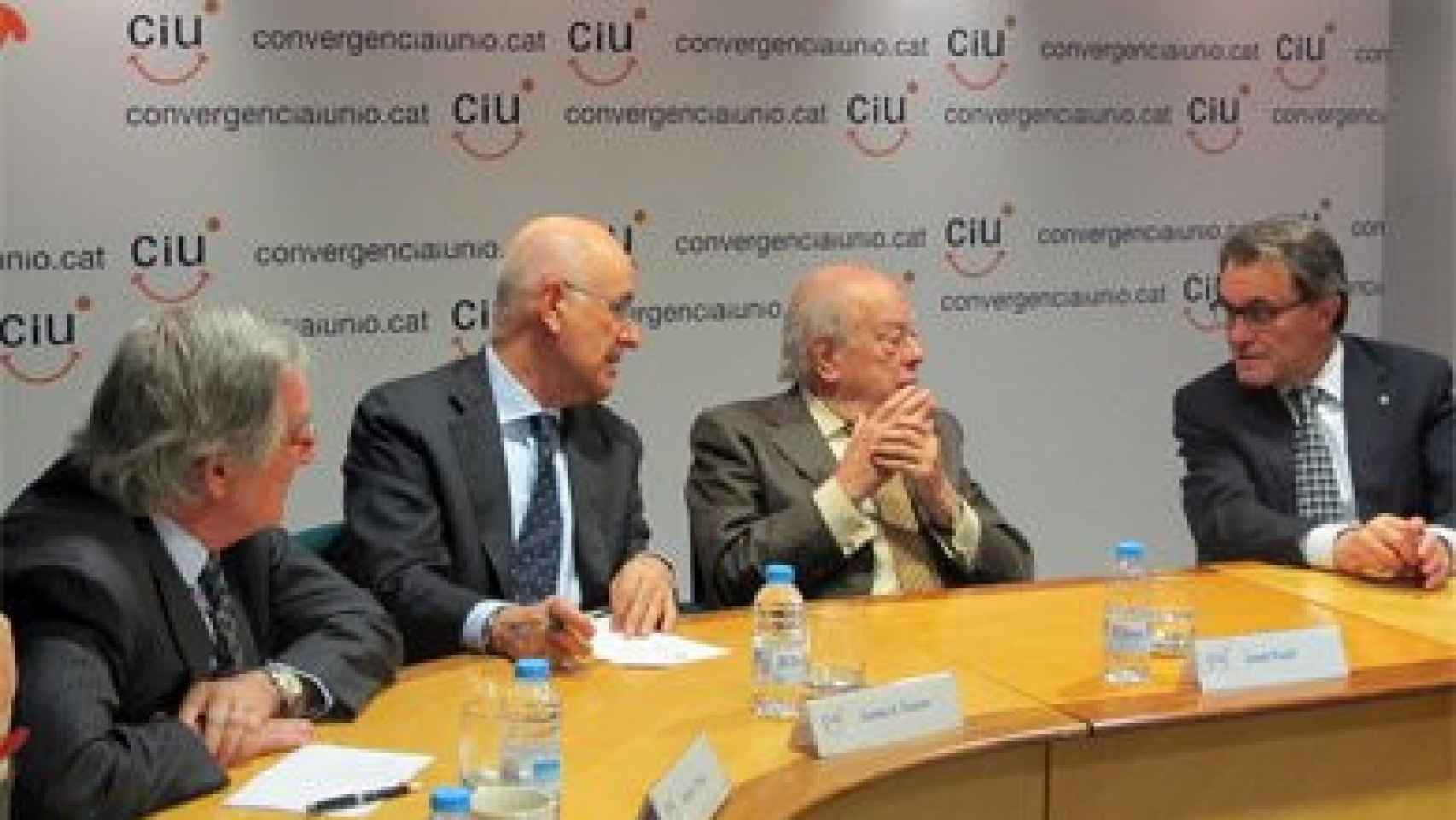Reunión de la Ejecutiva de CiU. De izquierda a derecha, Xavier Trias, Josep Antoni Duran Lleida, Jordi Pujol y Artur Mas.