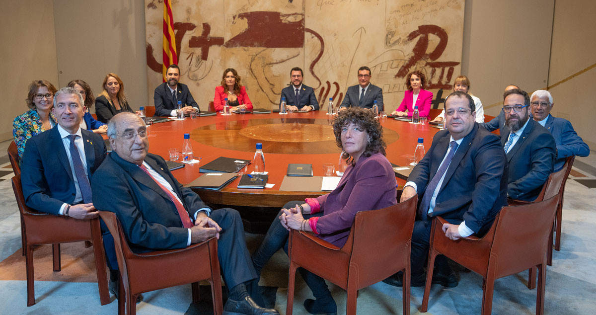 El presidente de la Generalitat, Pere Aragonès, encabeza el primer Consell Executiu con consejeros solo de ERC / David Zorrakino - Europa Press