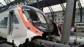 Imagen del accidente del tren de Cercanías en la Estación de Francia el viernes / CG