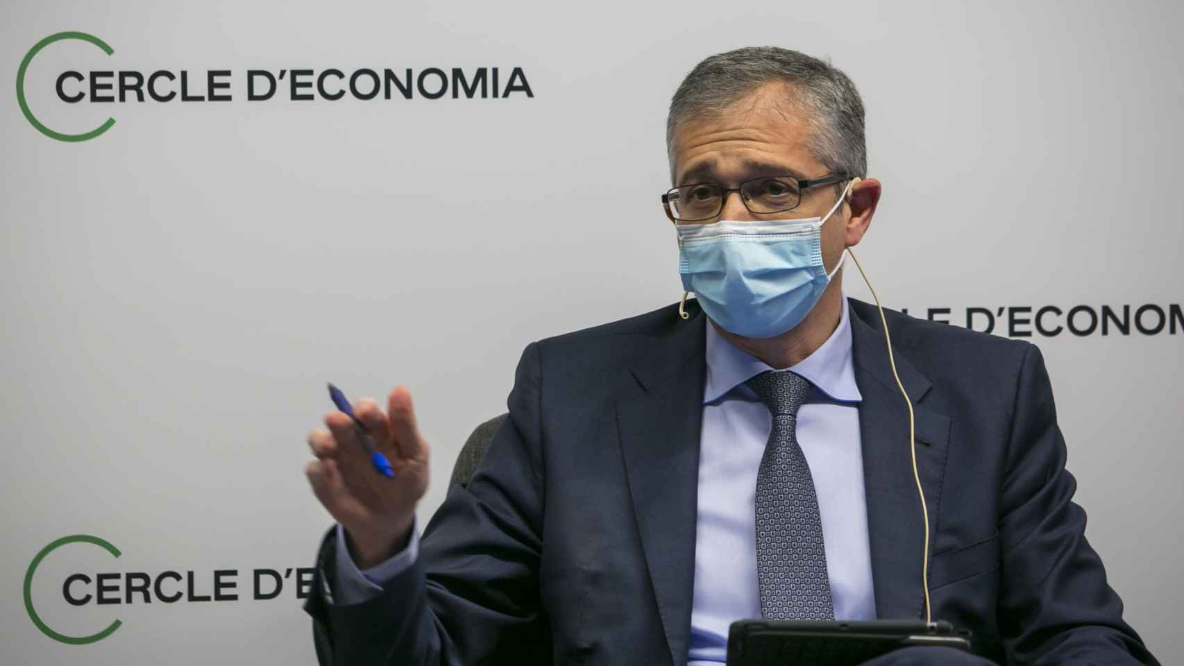 El gobernador del Banco de España, Pablo Hernández de Cos, en el Círculo de Economía / CdE