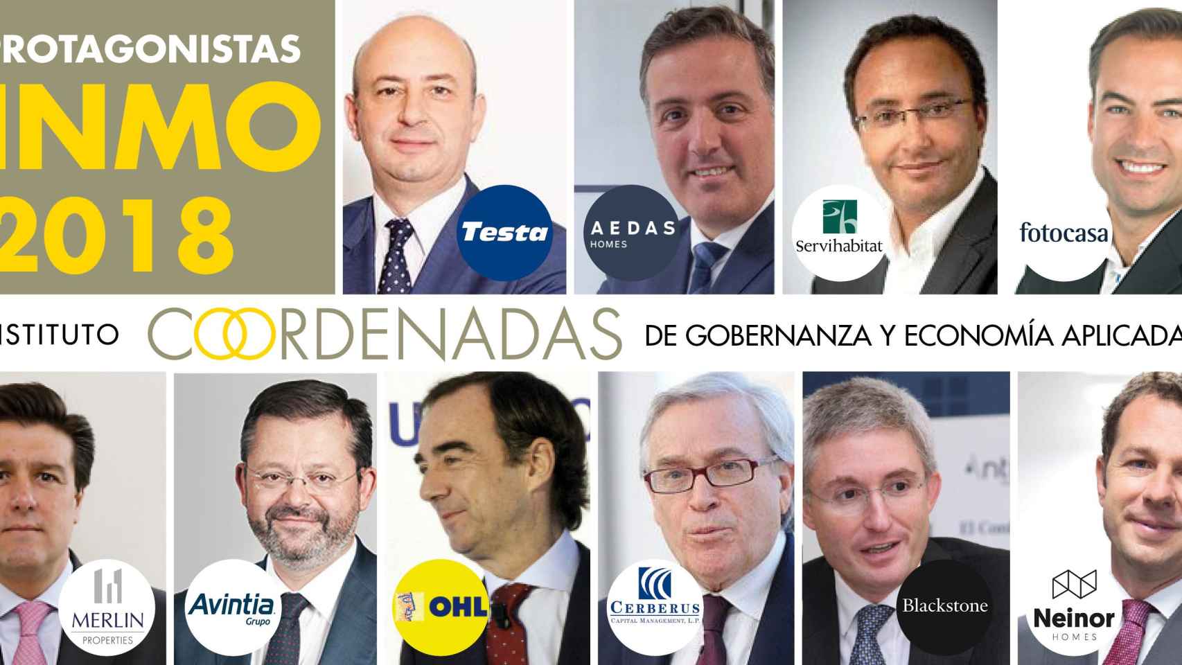 Protagonistas del sector inmobiliario en España en 2018 / FOTOMONTAJE DE CG