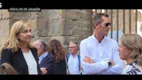 La infanta Cristina e Iñaki Urdangarin en un funeral en Jaca (Huesca) / MEDIASET