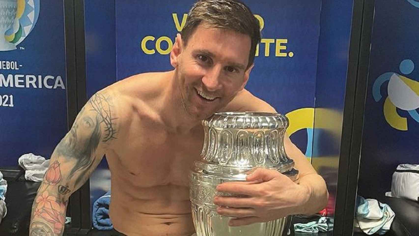 Leo Messi presume de la Copa América / FCB
