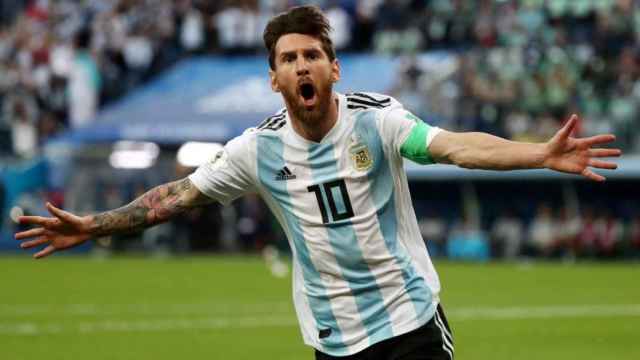 Leo Messi celebra un tanto de la selección argentina / EFE