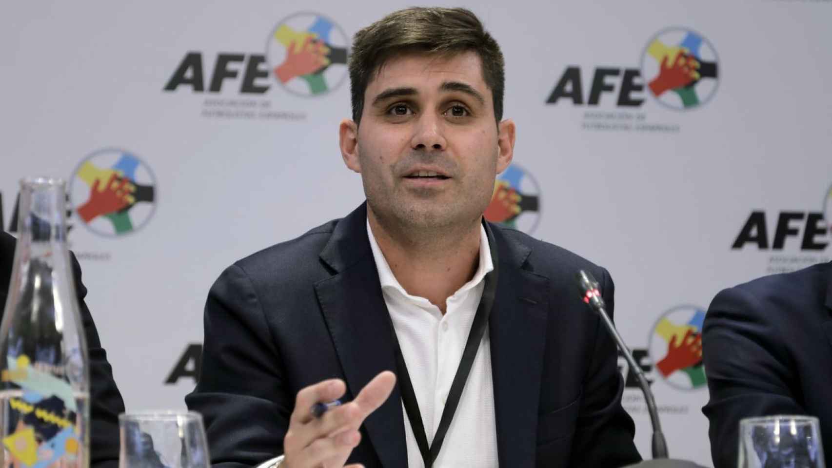David Aganzo en un acto con la Asociación de Futbolistas Españoles EFE
