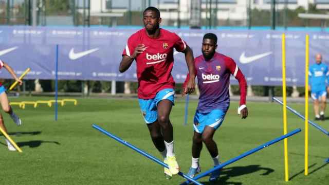 Dembelé, en uno de los recientes entrenamientos del Barça / FCB