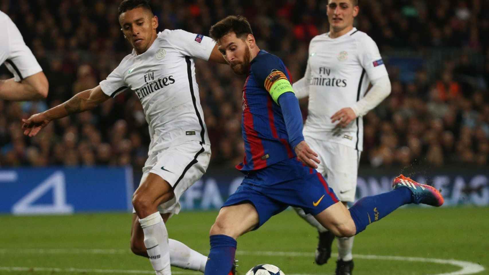 Leo Messi, en una acción ante el PSG | EFE