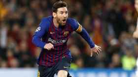 Messi celebrando un gol contra el Manchester Untied / FC Barcelona