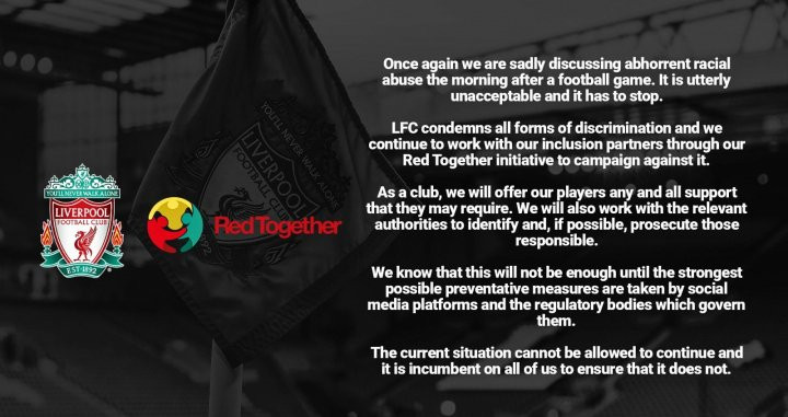 El mensaje del Liverpool / REDES