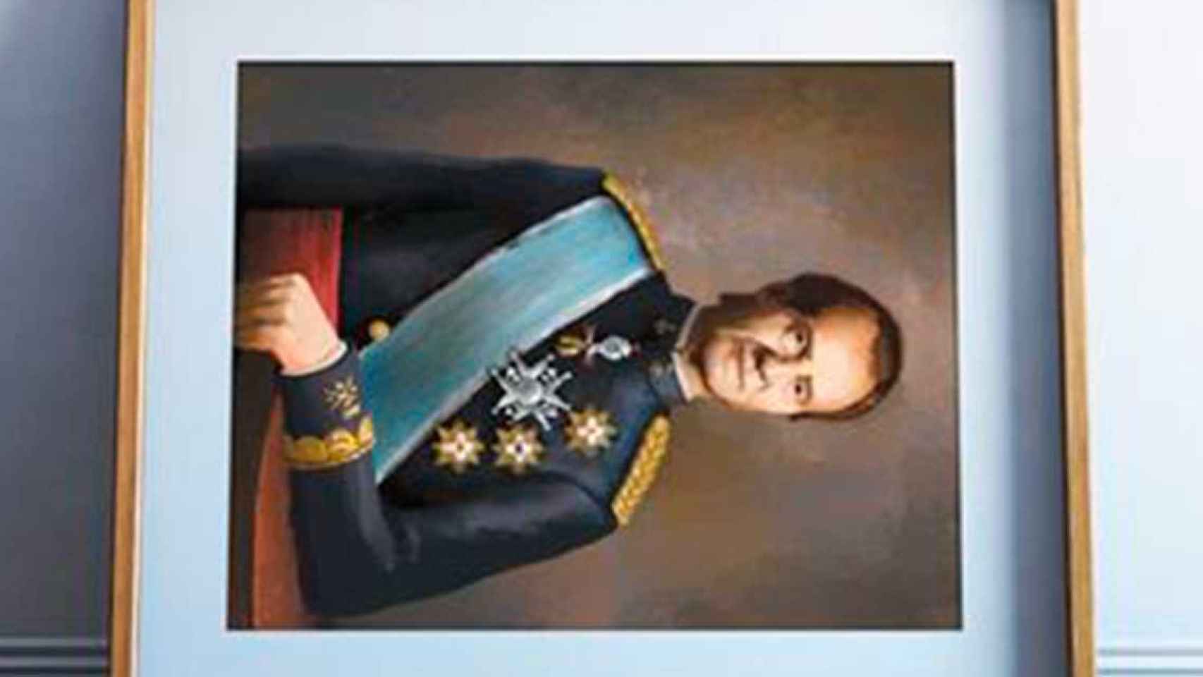 El cuadro del rey emérito Juan Carlos, que aparece en la portada del libro de Laurence Debray, 'Mi rey caído' / DEBATE