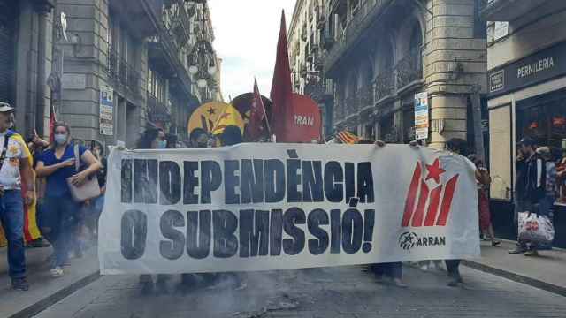 Manifestación independentista de Arran en el centro de Barcelona con motivo de la Diada, el pasado 11 de septiembre / ARRAN