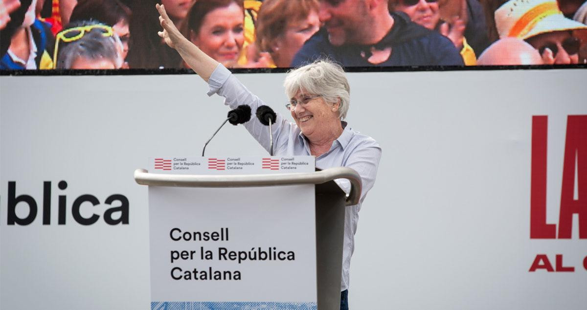 Clara Ponsatí, eurodiputada de Junts huida de la justicia, en un acto político / EP