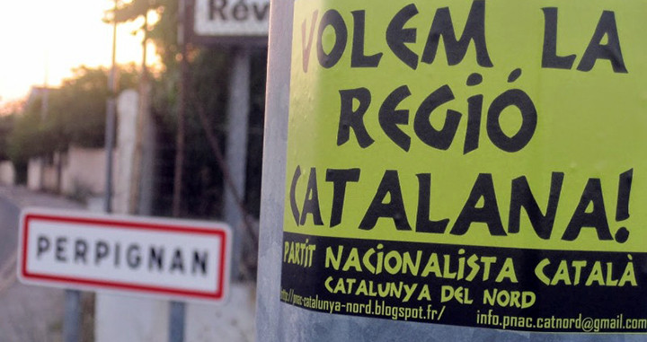 Cartel en el municipio francés de Perpiñán en favor de la región catalana en la 'Cataluña norte' / PNAC