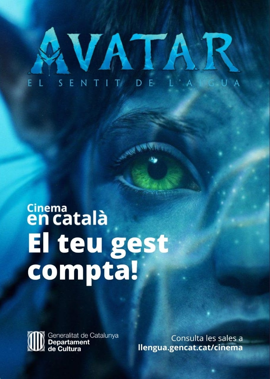 Cartel de la secuela de 'Avatar' doblada al catalán / CONSEJERÍA DE CULTURA DE LA GENERALITAT