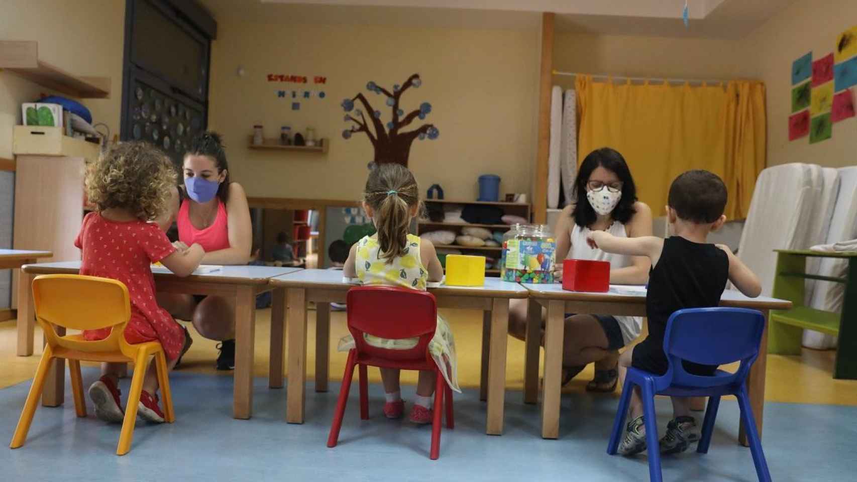 Niños y profesores en la vuelta al cole tras la pandemia del coronavirus / EP