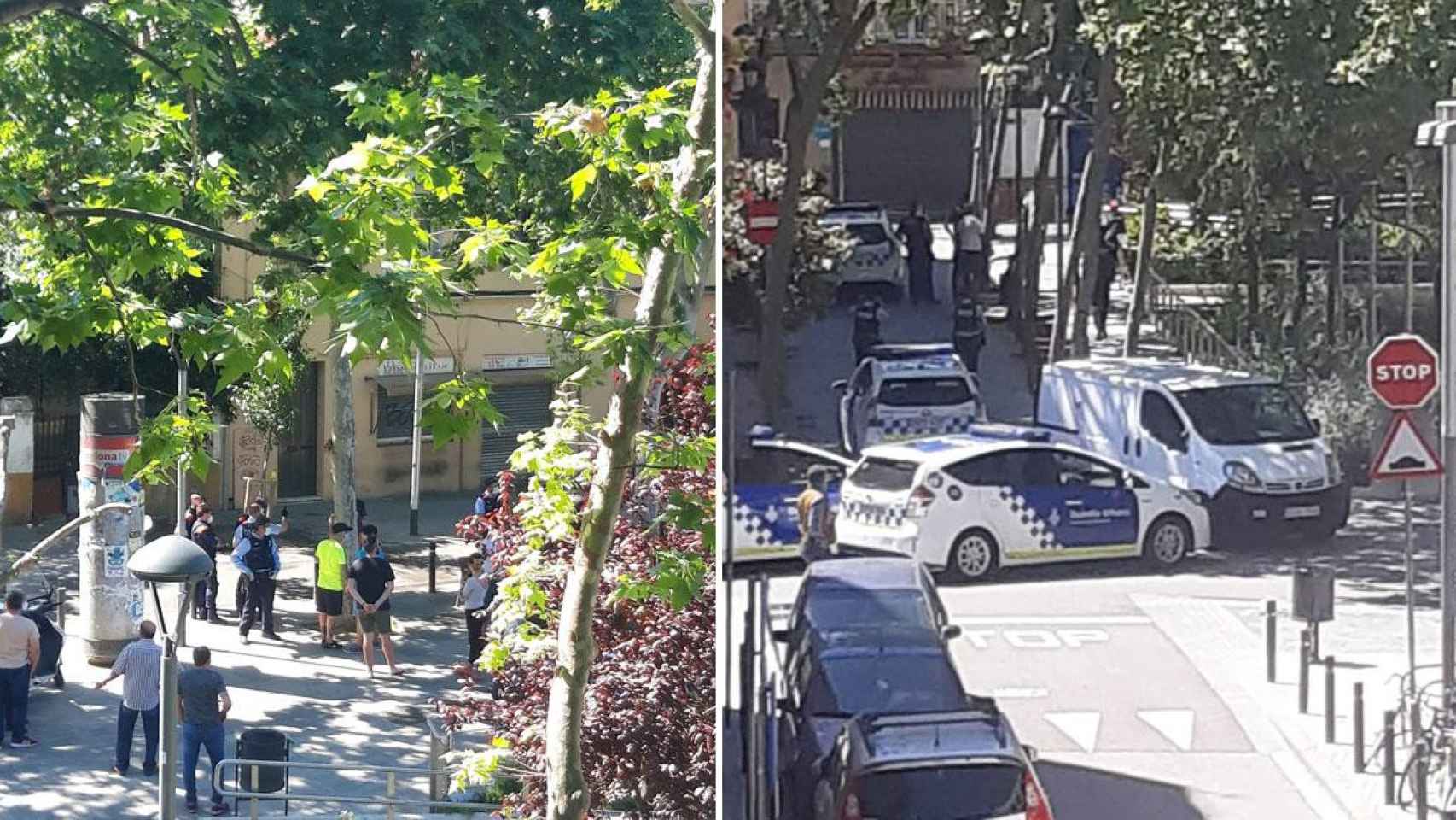 Dos imágenes del conflicto vecinal con una casa okupa en el barrio de Trinitat Vella de Barcelona / CG