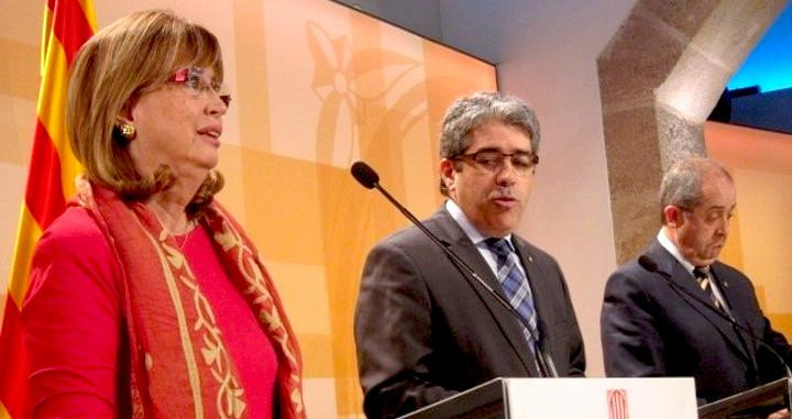 Irene Rigau, Francesc Homs y Felip Puig presentan la nueva ley de FP de Cataluña en 2015 / EP