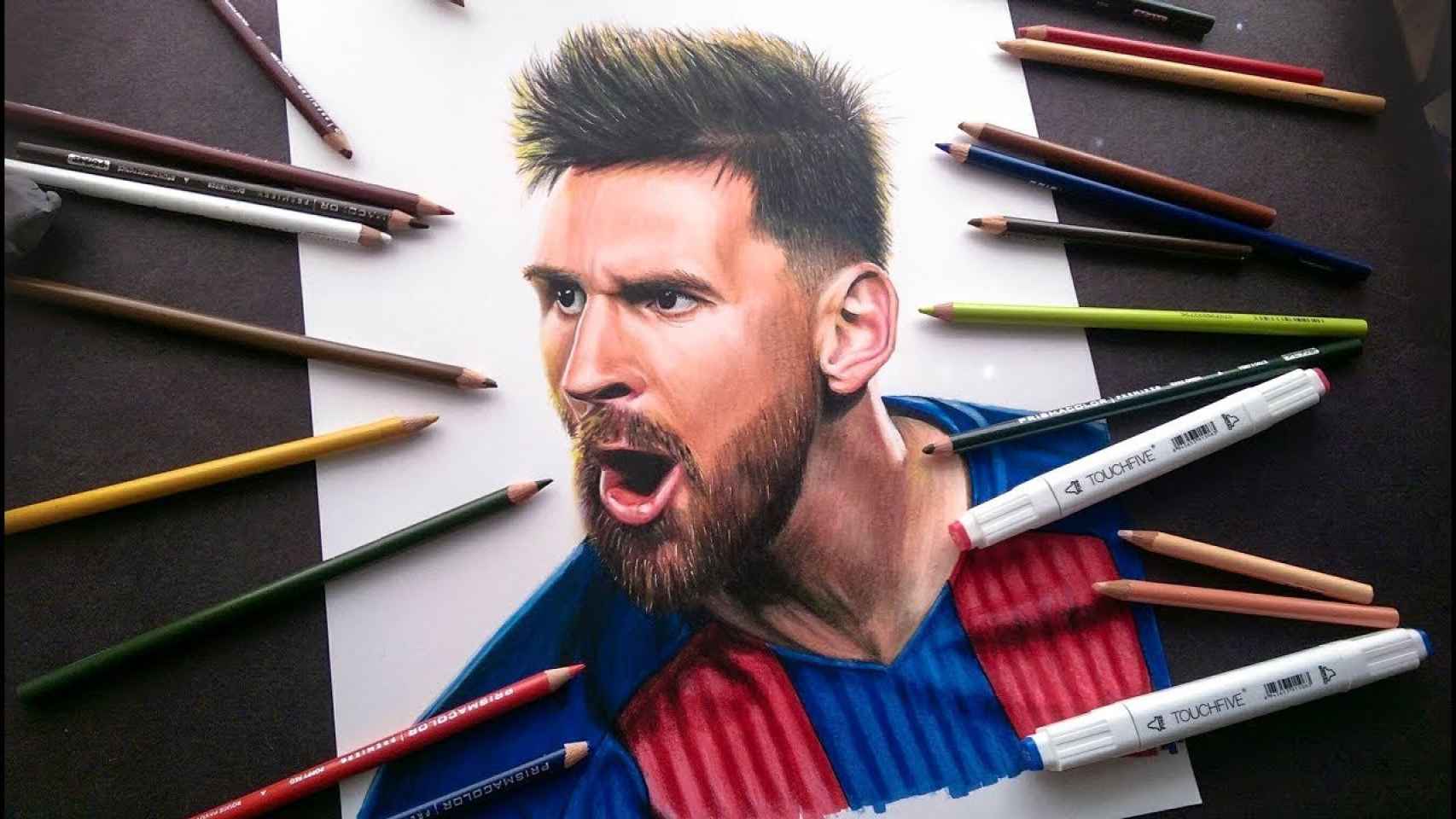 Un usuario dibuja a Leo Messi