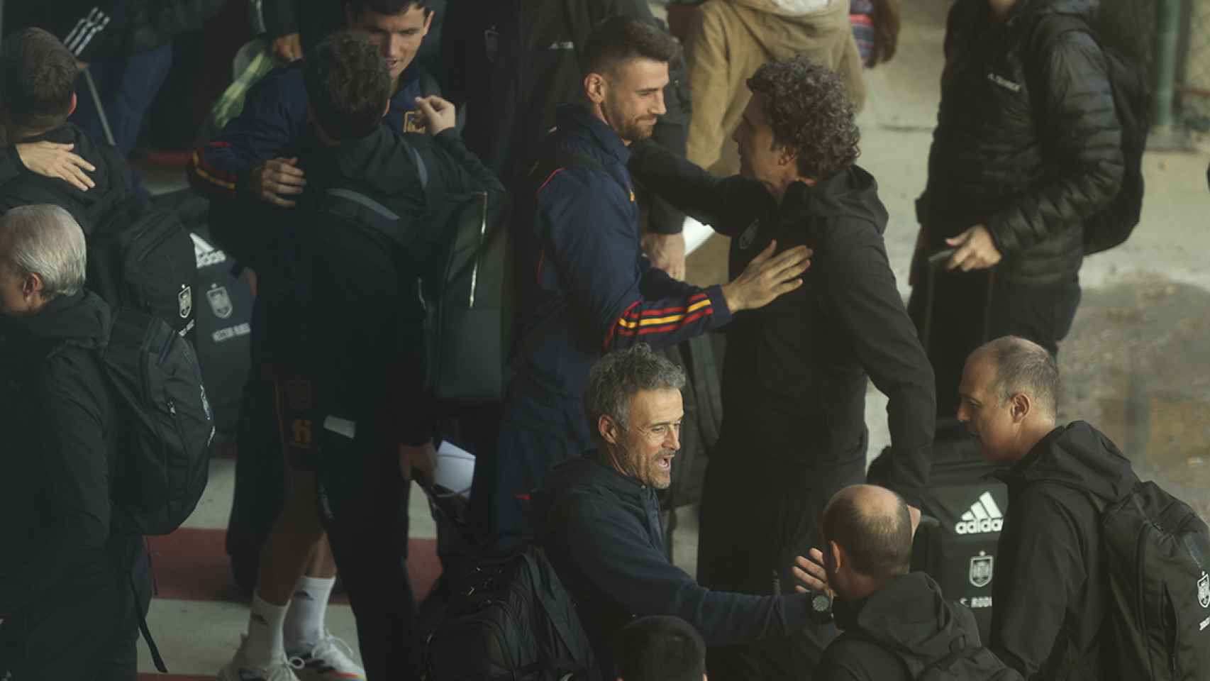 La selección de España, en su regreso a la ciudad de Madrid, tras la eliminación en Qatar / EFE