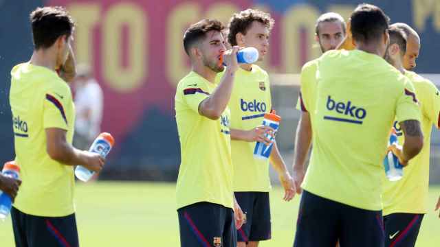 Monchu en el entrenamiento del Barça / FCB