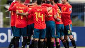 La selección española celebra uno de los goles anotados ante Islas Feroe TWITTER