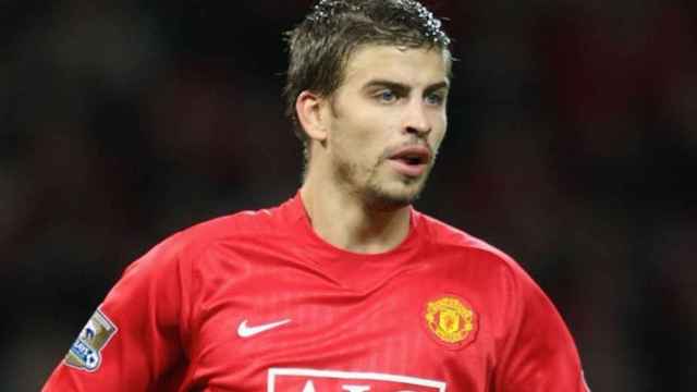 Una foto de Gerard Piqué con el Manchester United