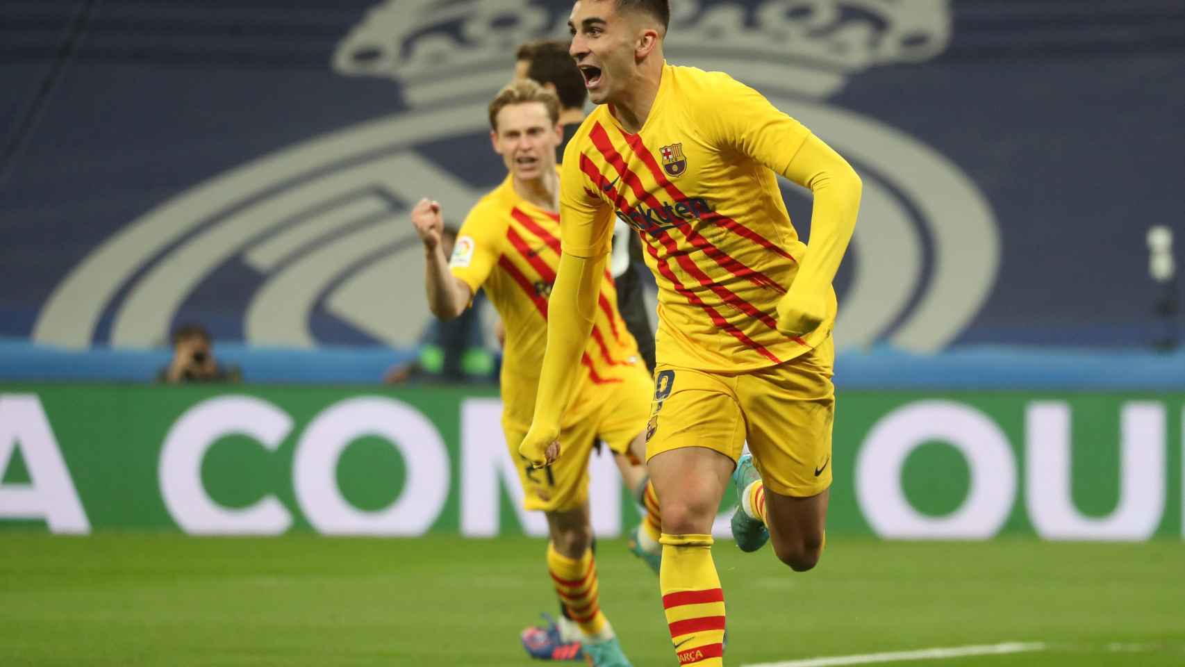 Ferren Torres celebrando un gol en el Santiago Bernabéu / REDES