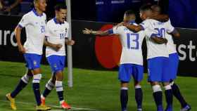 Coutinho celebrando uno de sus goles con Brasil / EFE