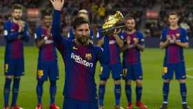 Messi con la Bota de Oro la passada temporada / EFE