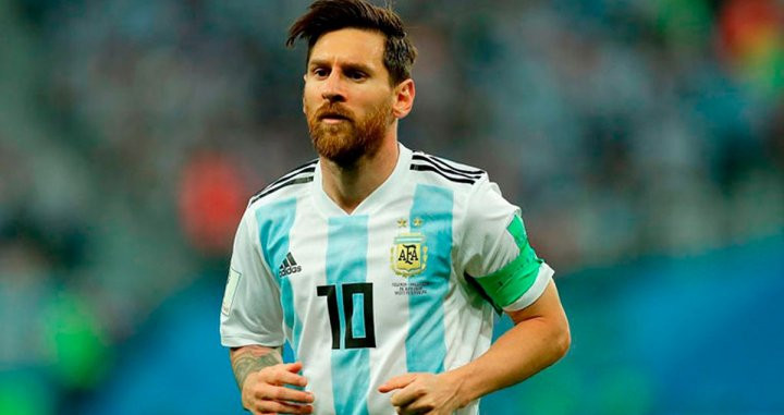 Leo Messi en un partido con Argentina/ FCB