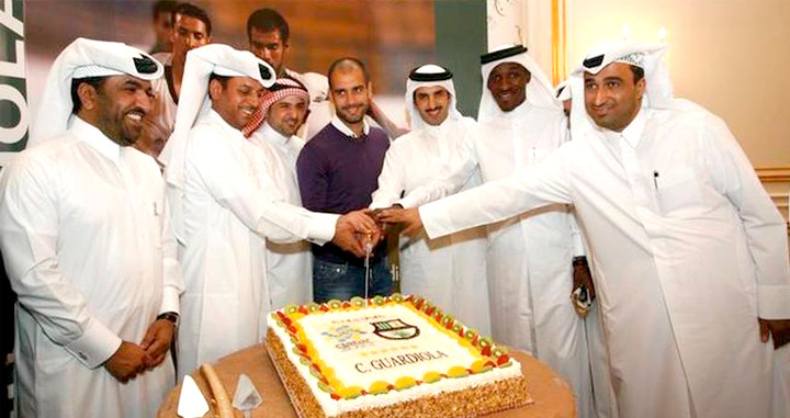 Guardiola, en una celebración en Qatar