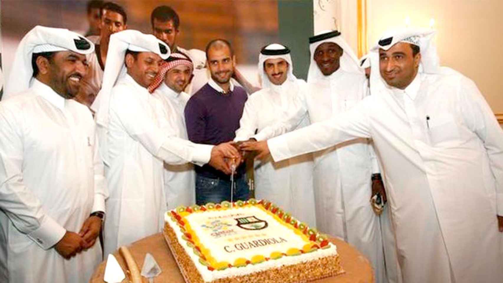 Guardiola, en una celebración en Qatar
