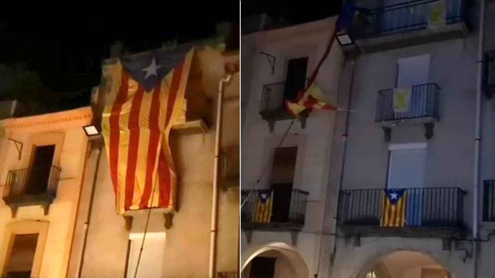 Amer, pueblo de Puigdemont, donde se retiraron símbolos independentistas / TWITTER