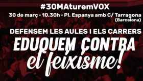 Cartel del 'Sindicat d'Estudiants dels Països Catalans' para convocar la protesta contra Vox / TWITTER