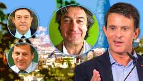 Manuel Valls con Guillermo Basso, Albert Montagut y Xavier Roig / CG