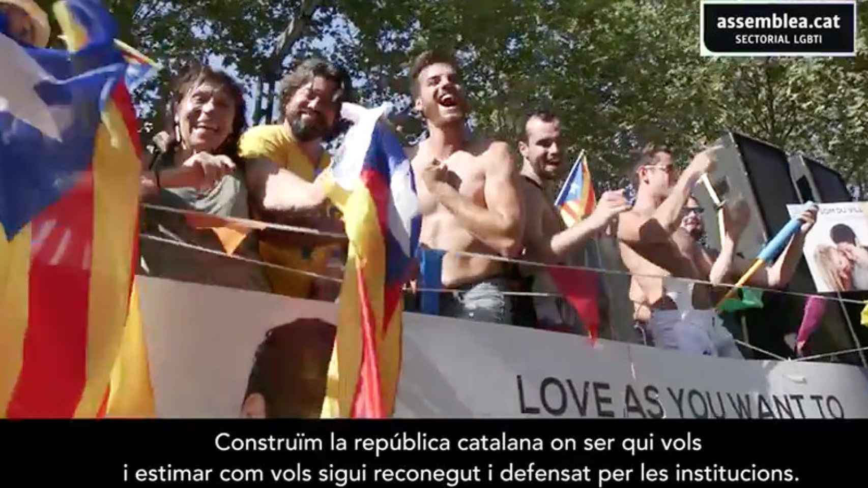 Imagen del vídeo de la Assemblea Nacional Catalana (ANC) en el que se promete libertad sexual en una Cataluña independiente. / CG