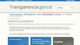 Portal web sobre Transparencia de la Generalidad