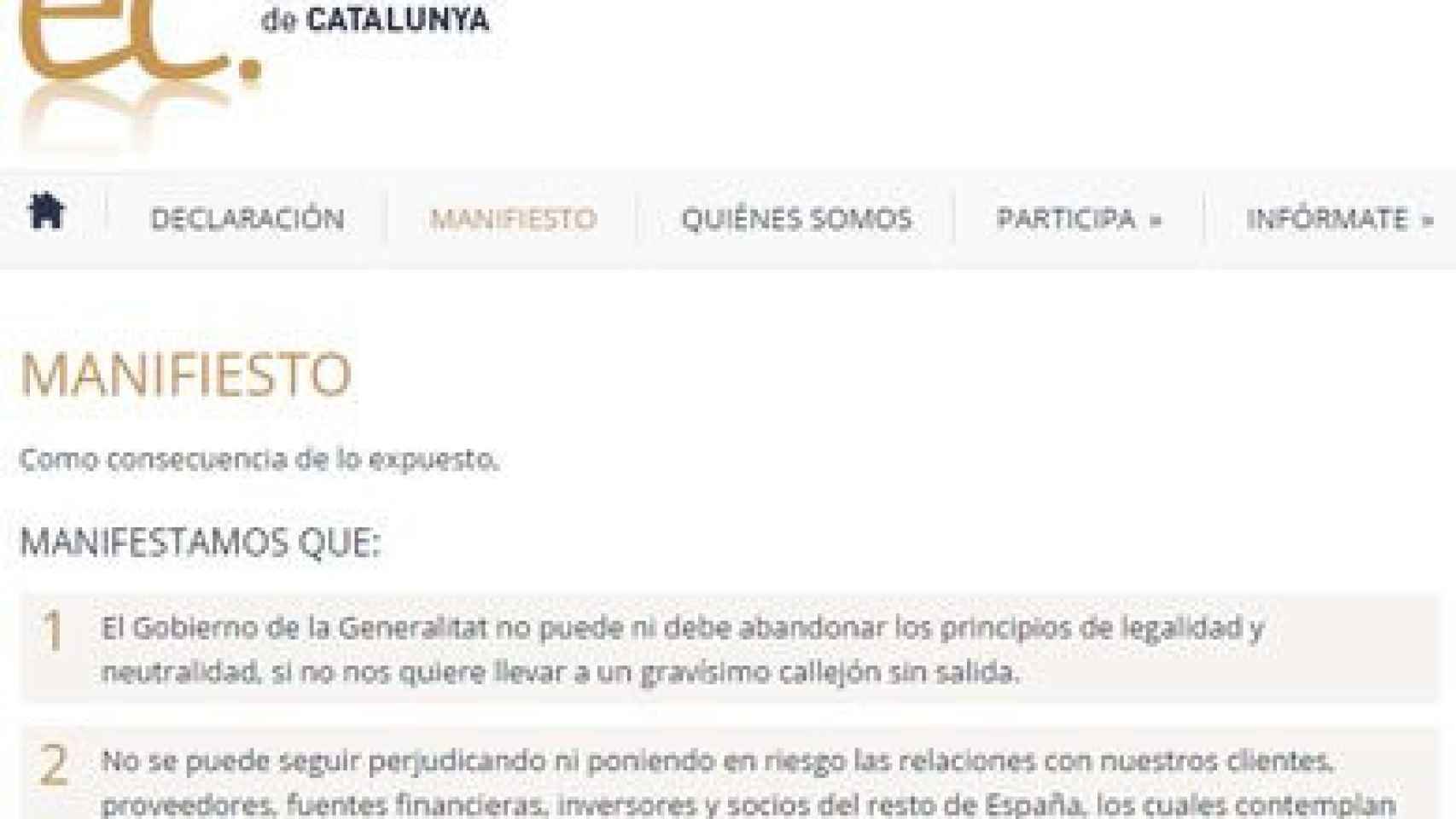 Empresarios y directivos catalanes contrarios a la secesión lanzan la asociación 'Empresaris de Catalunya'