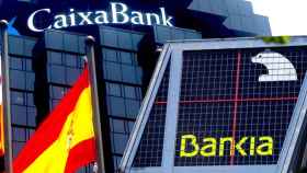 Las oficinas históricas de Caixabank en Barcelona y de Bankia en Madrid / CG
